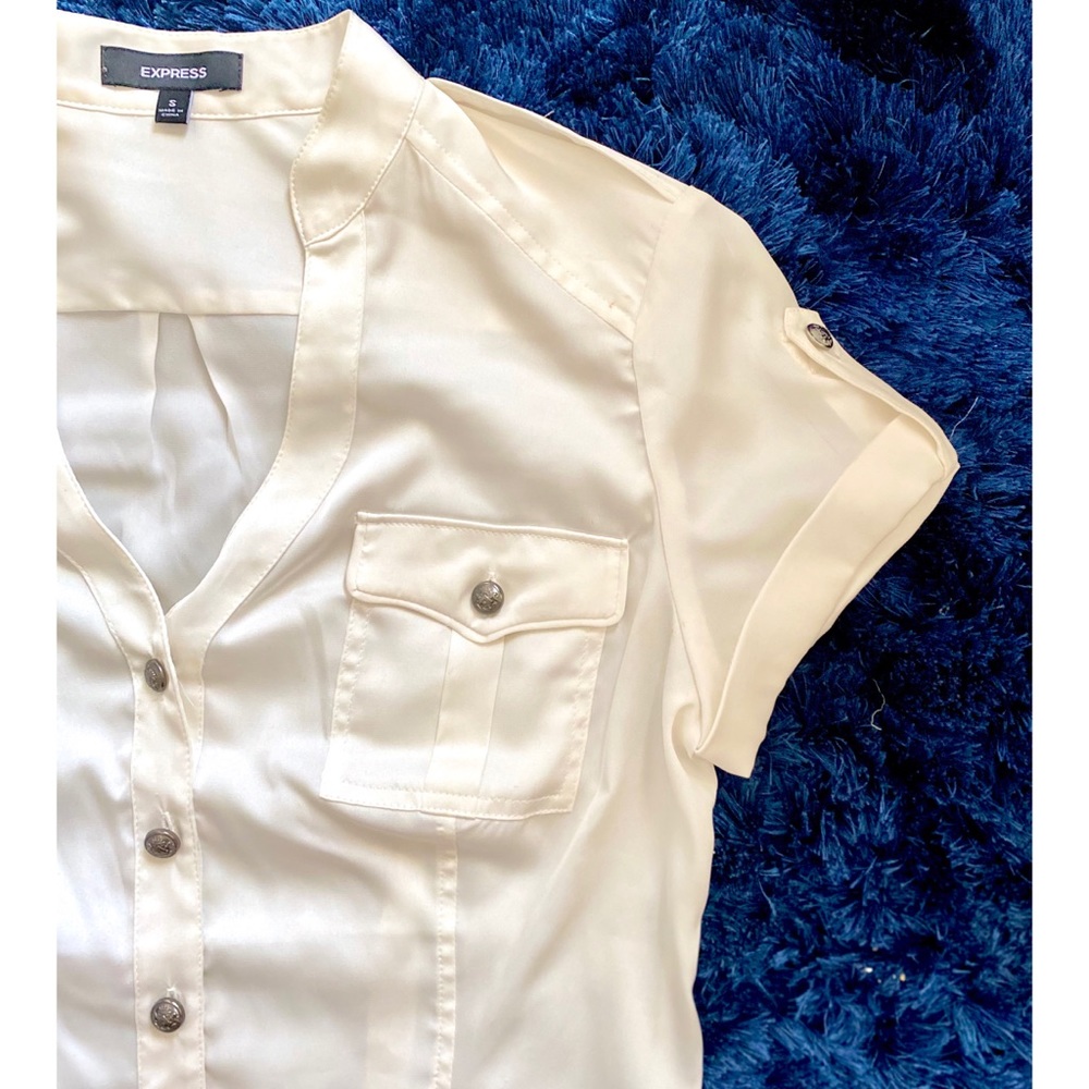 NWOT White Express Button Up Blouse | SM
